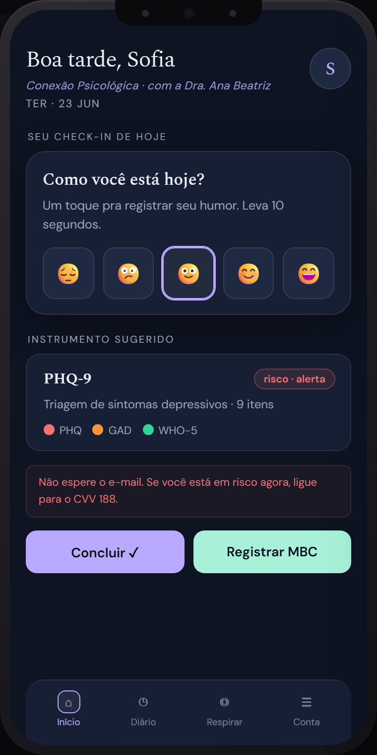 Prévia da skin Padrão no app de quem você acompanha: pele neutra que acompanha o tema claro ou escuro do próprio aparelho